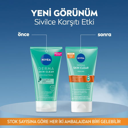 Derma Skin Clear Sivilce Karşıtı Yüz Temizleyici Peeling 150ml, Gözenek Arındırıcı,Siyah Nokta Azaltır,Salisilik Asit,Deniz Tuzu, Niasinamid