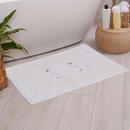 Homedius Banyo Çiçekli Pamuklu Ayak Havlusu 50x70cm 