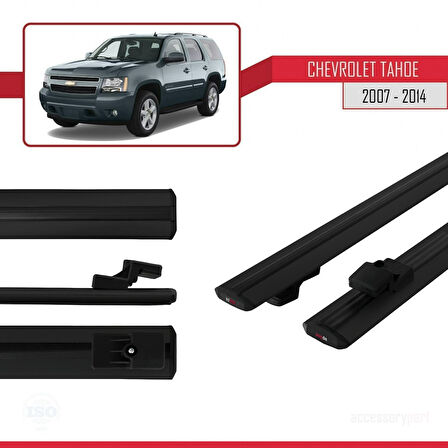 Chevrolet Tahoe 3 2007-2014 Arası ile Uyumlu BASIC Model Ara Atkı Tavan Barı Siyah 2 Adet