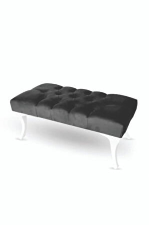 Kapitoneli Kapıönü Ayak Ucu Bench Puf Makyaj Koltuğu– 80 x 40 cm - Siyah