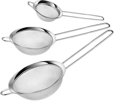 Çelik, Çay Süzgeci Seti, Yuvarlak, 3'lü Set, 6x6/7x7/9x9 cm, Bulaşık Makinesinde Yıkanabilir