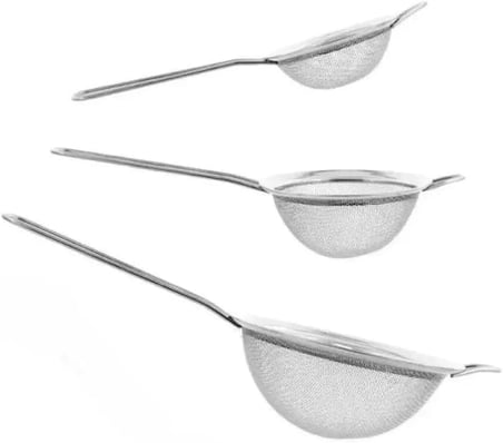 Çelik, Çay Süzgeci Seti, Yuvarlak, 3'lü Set, 6x6/7x7/9x9 cm, Bulaşık Makinesinde Yıkanabilir
