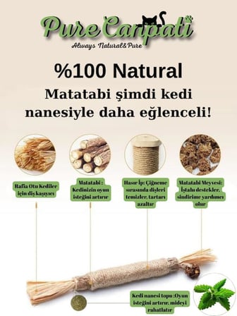 Kedi Naneli Matatabi Çubuğu– Kediler İçin Doğal Oyun ve Mutluluk 1 Adet
