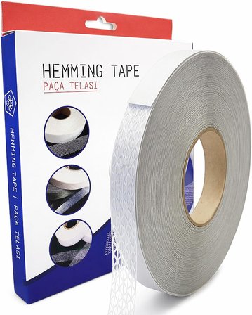 Perde Telası 1.5 cm x 50 m - Kalın Paça Kot Denim Telası - Çift Taraflı Yapışkan Tela - Amerikan Tela - Dikiş Nakış Telası (Beyaz)