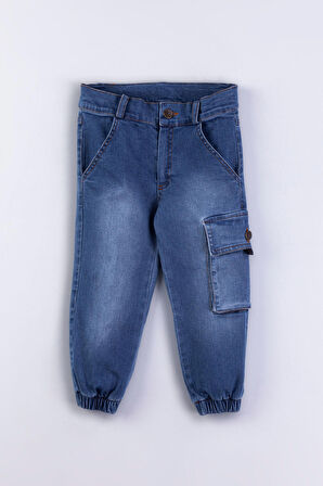 Erkek Çocuk Jogger Kargo Cepli Kot Pantalon