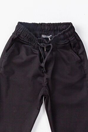 Çift Cepli Lastikli Bel Gabardin Erkek Çocuk Pantolon