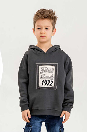 Kapüşonlu %100 Pamuk 3 İplik Erkek Çocuk Sweatshirt