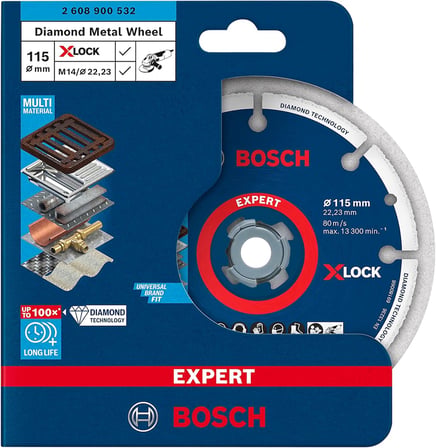 1x EXPERT Diamond Metal Wheel X-LOCK Kesme Diski 115 mm (Dökme demir, Paslanmaz çelik, Çelik, Demir içermeyen metalle, Ø 115 mm, Aksesuar Küçük Avuç Taşlama Makinesi)
