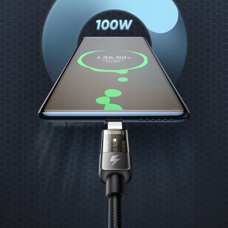 CA-3150 Type-C 100W Power Off Süper Hızlı Data/şarj Kablo 1.2m-Siyah