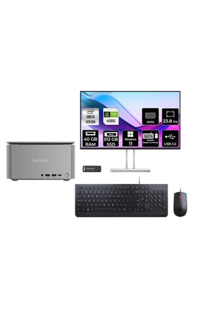 ThinkCentre Neo i9 14900 40GB 512GB SSD RTX4060/8GB 23.8" FHD W11P Mini Masaüstü Bilgisayar