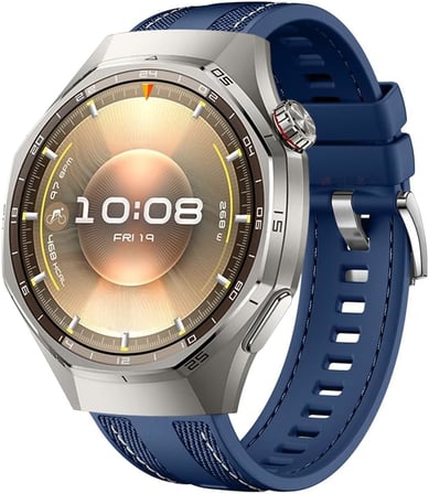 Huawei Watch GT6 Pro 46mm ile Uyumlu Metal Tokalı Dikiş Detaylı Şık Dokuma Silikon Kordon