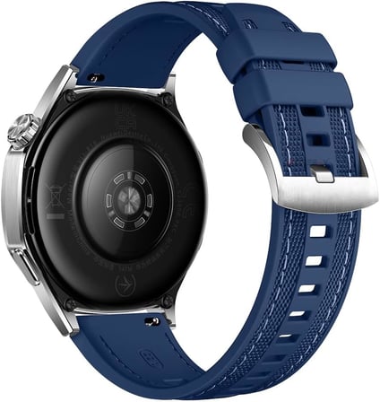 Huawei Watch GT6 Pro 46mm ile Uyumlu Metal Tokalı Dikiş Detaylı Şık Dokuma Silikon Kordon