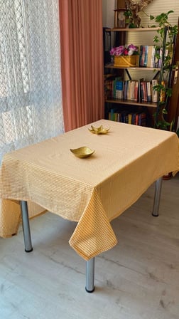 Defnelam Piknik Örtüsü Sofra Bezi 170x170 cm (Hardal)