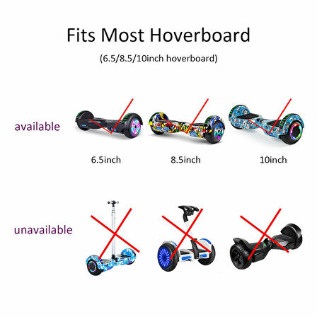 Hoverkart Go Kart 6.5 "8.5" 10 "Scooter Hoverboard için Ayarlanabilir Hover GoKart Kırmızı