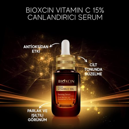 Ester Vitamin C 15% Canlandırıcı Serum 30 ml – Niasinamid, Lipozom Teknolojisi, Antioksidan Etki – Cilt Tonu Eşitleyici ve Aydınlatıcı Serum