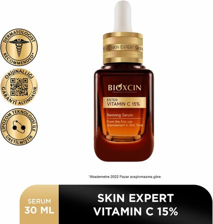 Ester Vitamin C 15% Canlandırıcı Serum 30 ml – Niasinamid, Lipozom Teknolojisi, Antioksidan Etki – Cilt Tonu Eşitleyici ve Aydınlatıcı Serum