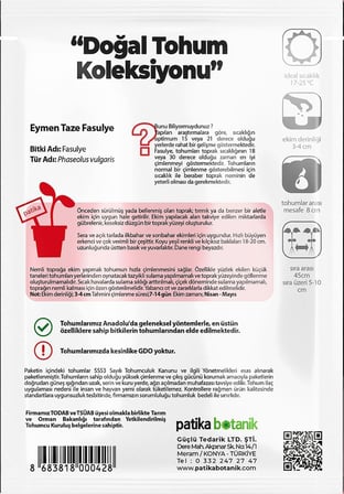 40 Adet Yerli Ata Eymen Oturak Fasülye Tohumu