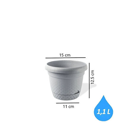 Omnipazar KRS-341 Dekoratif İnci Bitki Çiçek Saksı Takımı 1.1 Litre No 1