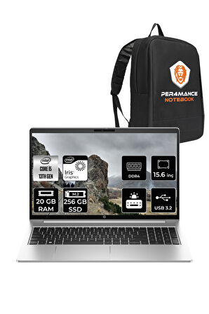 HP ProBook 450 G10 İ5 1334U 20GB RAM 256GB SSD 15.6'' FHD IPS FDOS Dizüstü Bilgisayar & PER4 ÇANTA 