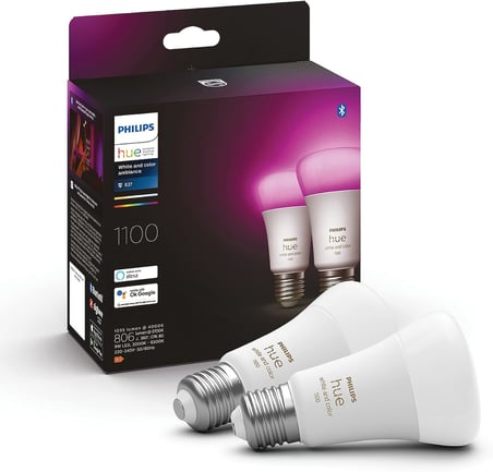 Philips HueWCA 9-75W Renkli Akıllı Ampul 2'li Ekopaket E27 Bluetooth Özellikli - 25.000 Saat Ampul Kullanım Ömrü