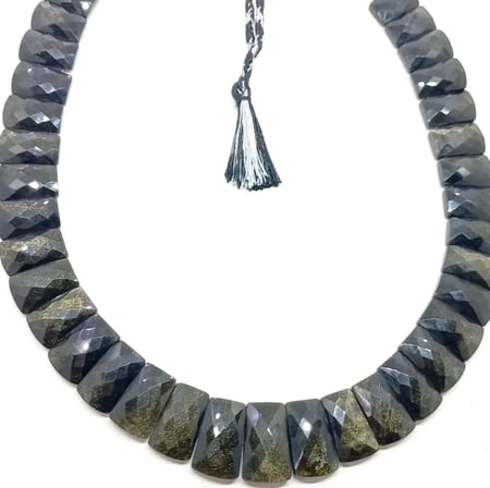 2877 Hindistan Altın Obsidyen el yapımı kolye