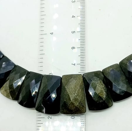 2877 Hindistan Altın Obsidyen el yapımı kolye
