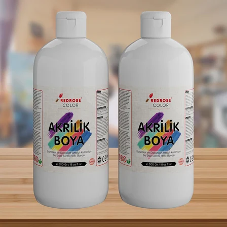 Beyaz Akrilik Boya 2'li Set 2x500gr