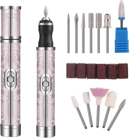 Shopexxtra Profesyonel Şarjlı Tırnak Törpüsü ve Manikür Pedikür Seti – Kablosuz Elektrikli Tırnak Frezesi – 12 Başlıklı, 4 Hız Ayarlı, LED Işıklı – Akrilik, Jel Oje Çıkarma ve Tırnak Bakım Cihazı