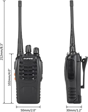 BF-888S 5W Çift Bantlı, 16 Kanal, Flaş Işıklı, Acil Durum Alarmı, Programlanabilir, Arama Kurtarma/Güvenlik/Haberleşme El Telsizi (BF-888S)