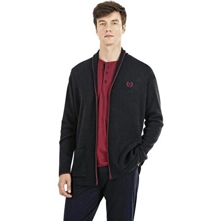 Pierre Cardin Erkek Çeyizlik Uzunkollu Pijama ve Triko Sabahlık 3'lü Set Takım
