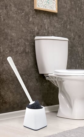 ATA HOME Silikon WC Tuvalet Banyo Fırçası Klozet Fırçası Beyaz Kare