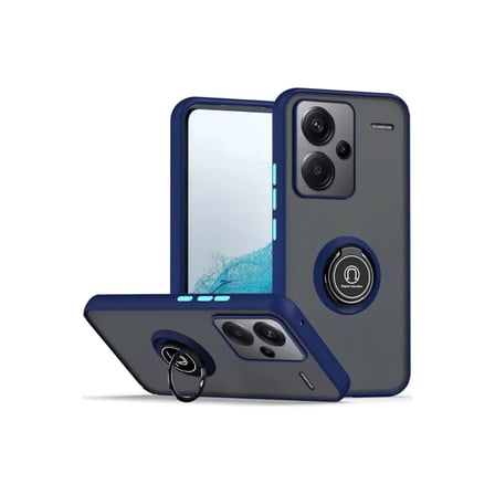 Xiaomi Redmi Note 13 Pro Plus Kılıf Montreal Yüzüklü Silikon Kapak - Lacivert