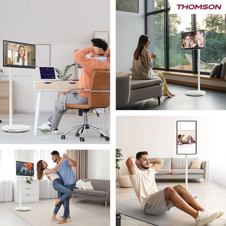 Thomson Go Plus Pro 27" Full Hd 100 Hz Dokunmatik Ekranlı Taşınabilir Akıllı Monitör, Android İşletim Sistemi, Dahili Batarya, Dahili Kamera, Subwoofer, Wi-Fi 6, Beyaz