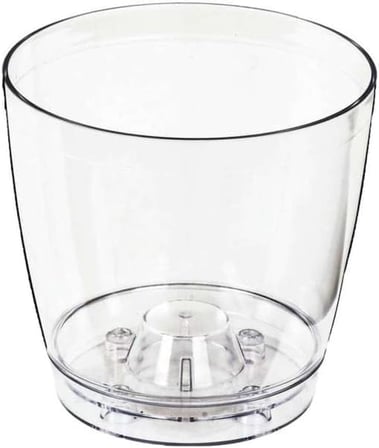 1.6 Litre Şeffaf Orkide Saksısı Özel Drenajlı Alt Tabaklı Ø14-h14 En Sağlıklı Clear Akrilik Plastik