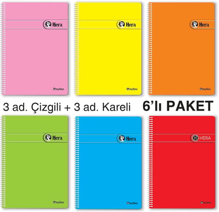 Etika A5 Spiralli Okul Defteri - 6’lı Paket