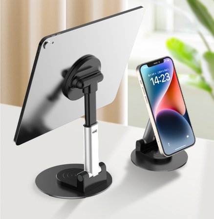 Profesyonel Manyetik Telefon ve Tablet Standı - 360 Derece Hareketli Masaüstü Tutucu - Kompakt Katlanır Tasarım Tüm Telefonlar İle Uyumlu zr895