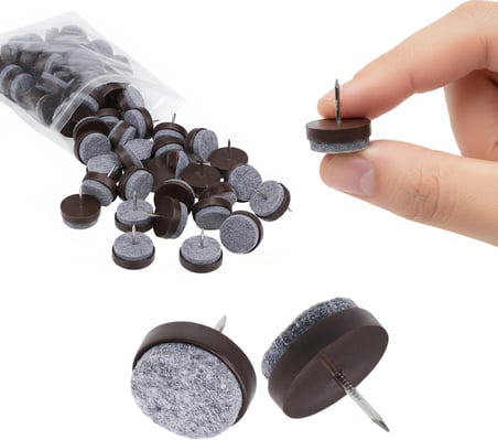 Çivili Keçeli Plastik Poligrit (25 Adet) Mobilya Masa Sandalye Parke Laminat Zemin Koruyucu Pabuç