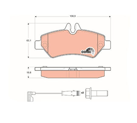 FREN BALATASI ARKA CRAFTER SPRİNTER TEK TEKER W906 ÇİFT FİŞLİ