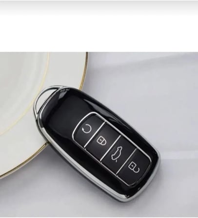 AutoHan Keys Chery Tiggo 8 Pro, Omoda 5, Tiggo 7 Avantgarde Araç Anahtarı Koruma Kılıfı, Siyah-Gümüş