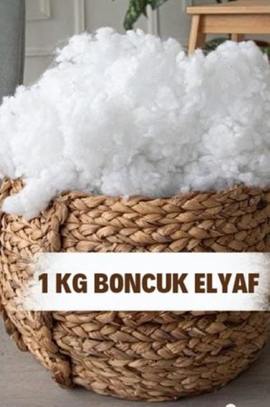 %100 Boncuk Elyaf 1 kg Yastık Yorgan Oyuncak Malzemesi Beyaz