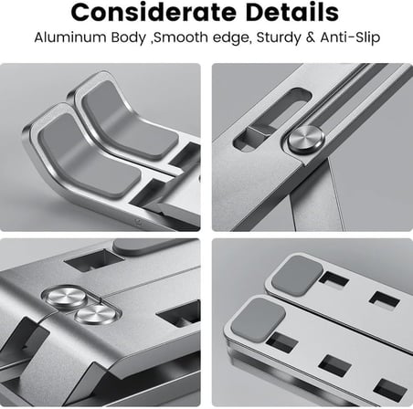 ST-805 10-15.6'' Alüminyum Katlanabilir Laptop Dizüstü Bilgisayar Macbook Standı