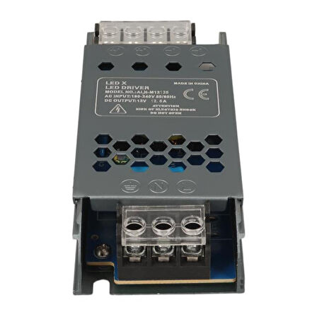 Ledx ALN-M12125 12 Volt 12.5 Amper 57X24x12mm Ultra Slim Metal Kasa Adaptör