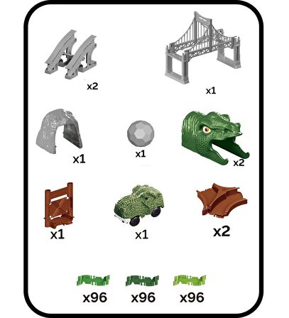 Dinazorlar Dünyası, Dinosour Tracks 288 Parça Esnek Raylı Yarış Pisti - 288 Parça