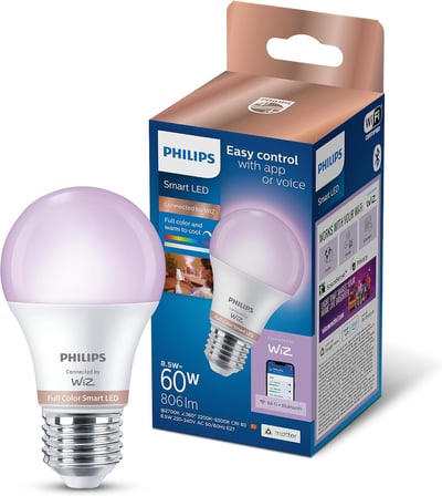 Philips Smart LED Ampul A60 E27 60W Eşdeğer RGB - Google Home, Alexa, HomeKit ve Matter uyumlu