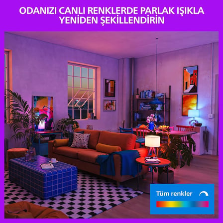Philips Smart LED Ampul A60 E27 60W Eşdeğer RGB - Google Home, Alexa, HomeKit ve Matter uyumlu
