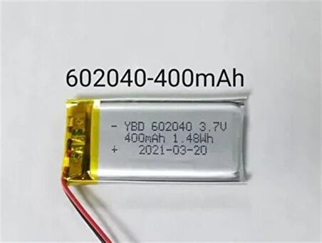 Powermaster 602040 3.7 Volt 400 Mah Lityum Polimer Pil
