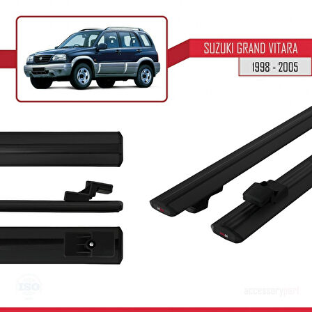 Suzuki Grand Vitara (FT) 1998-2005 Arası ile Uyumlu BASIC Model Ara Atkı Tavan Barı Siyah 2 Adet