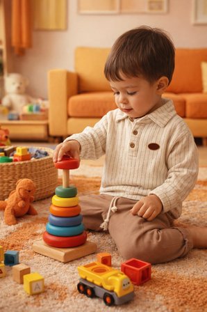 Polo Yaka Bayramlık Erkek Bebek İkili Alt Üst Takım Set 2222