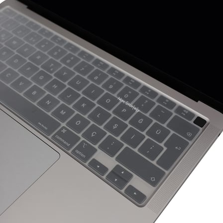 Türkçe Q Silikon Klavye Koruyucu MacBook Air 13 Retina Uyumlu A1932 A2179 A2337 M1 | ISO UK Ters L Enter | TR Q Klavye Kaplama Şeffaf