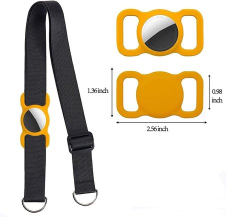 FloriaShopping Airtag Kılıfı Silikon Tasmaya Uyumlu Turuncu Standart